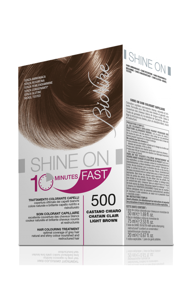 Bionike SHINE ON FAST  LIGHT BROWN 500  Hair Colouring Treatment